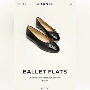Chanel size 39.5 Black Ballet Flats